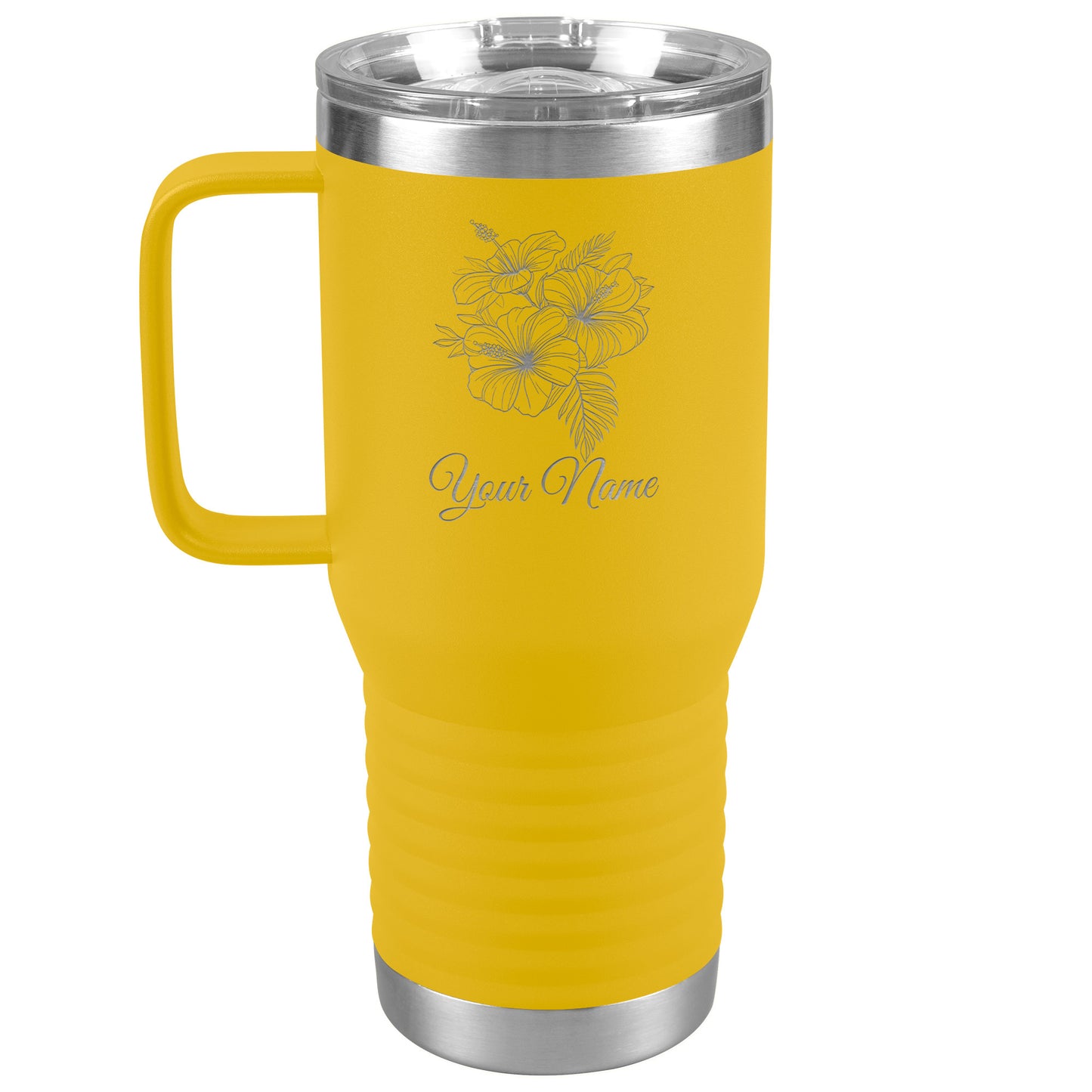 Personalized Engraved Hibiscus 20oz Tumbler