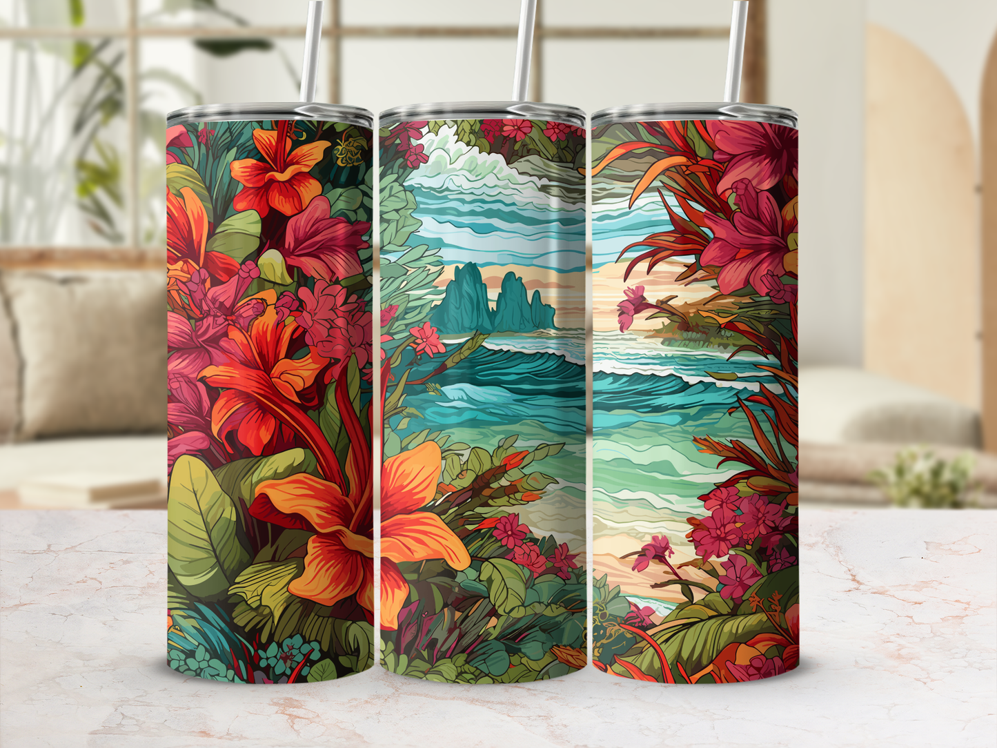 Tropical Beach 20oz Tumbler