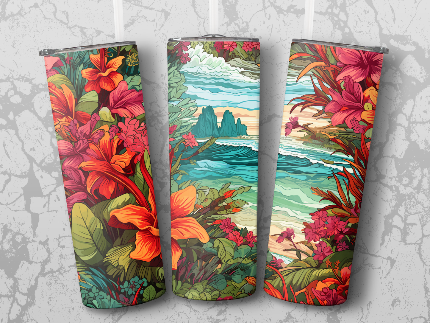 Tropical Beach 20oz Tumbler