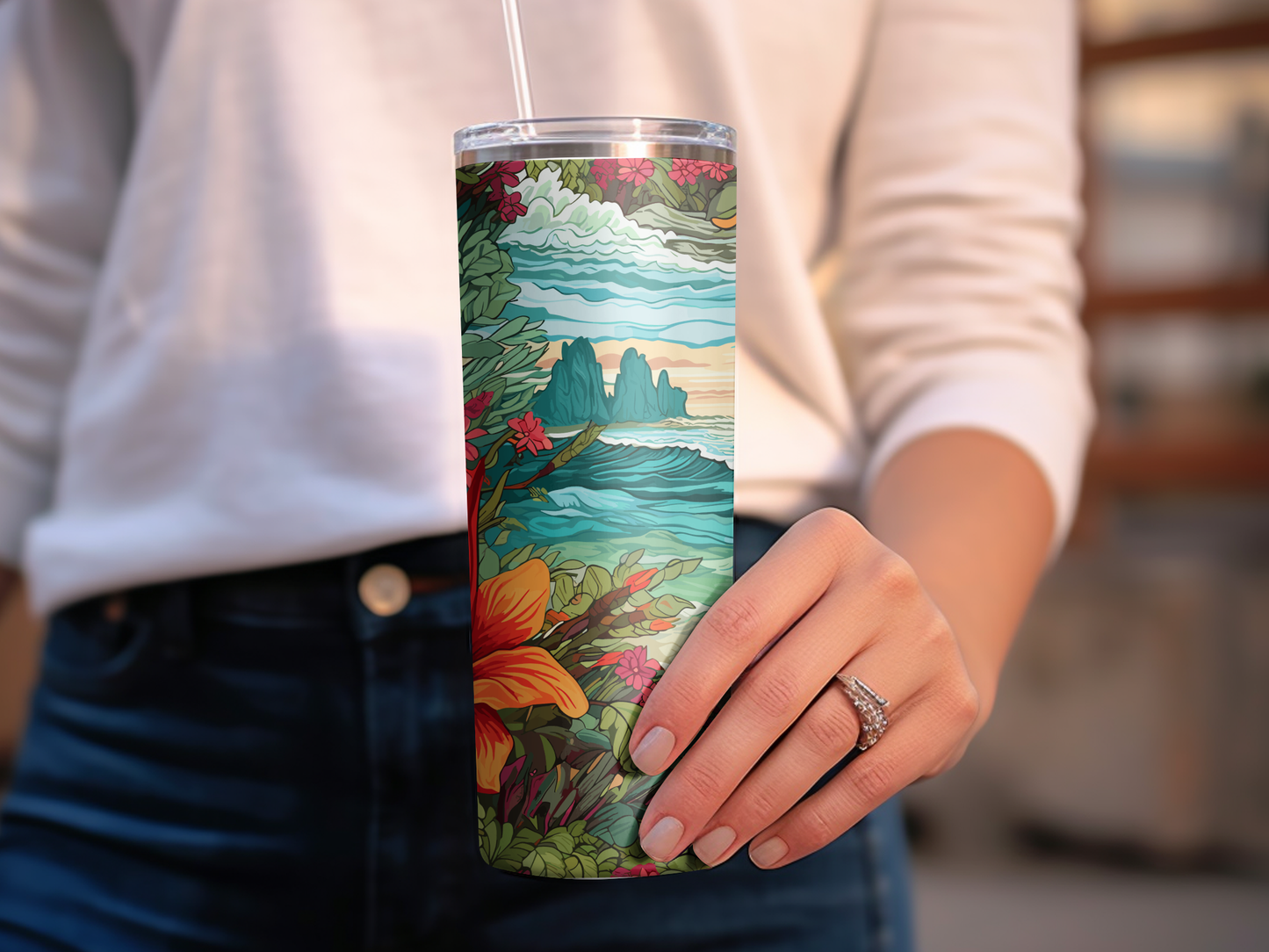Tropical Beach 20oz Tumbler
