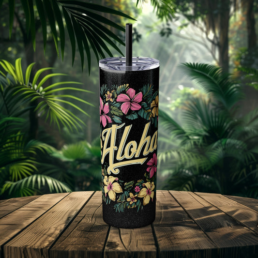 Aloha Tropical Floral 20oz Skinny Tumbler