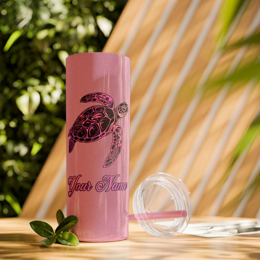 Personalized Pink and Purple Honu 20oz Tumbler