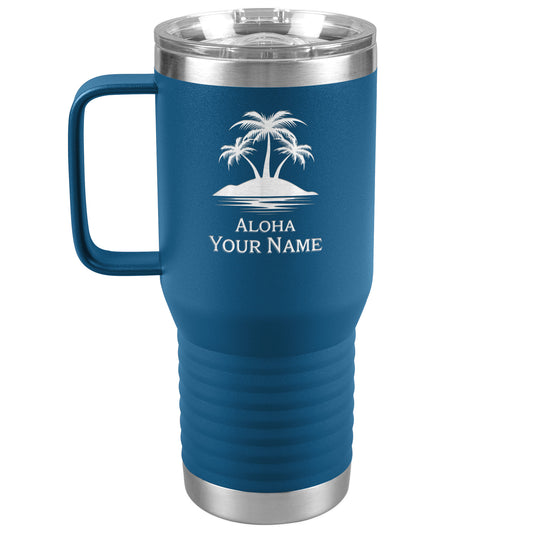 Personalized Aloha Island with Palm Trees 20oz Tumbler